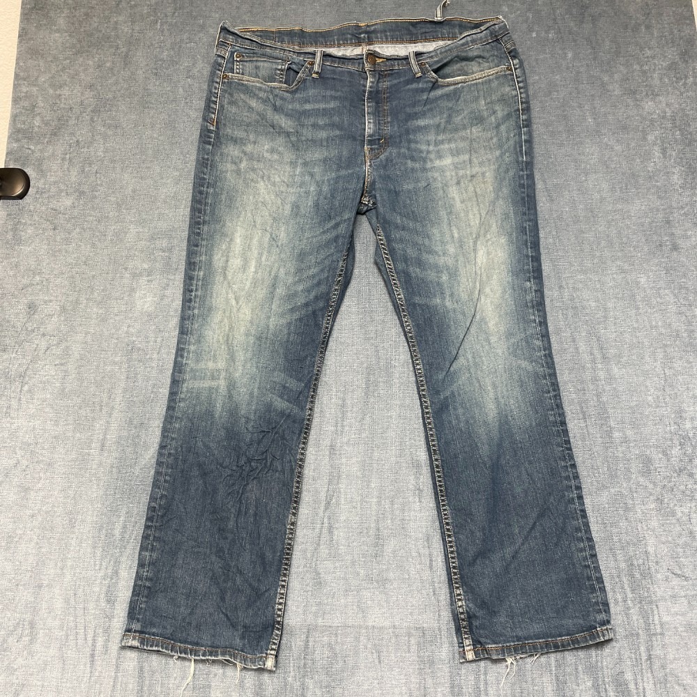Levi's Jeans Mens 41x29 Blue Denim Frayed Hem Frayed Hem Straight Leg Comfy